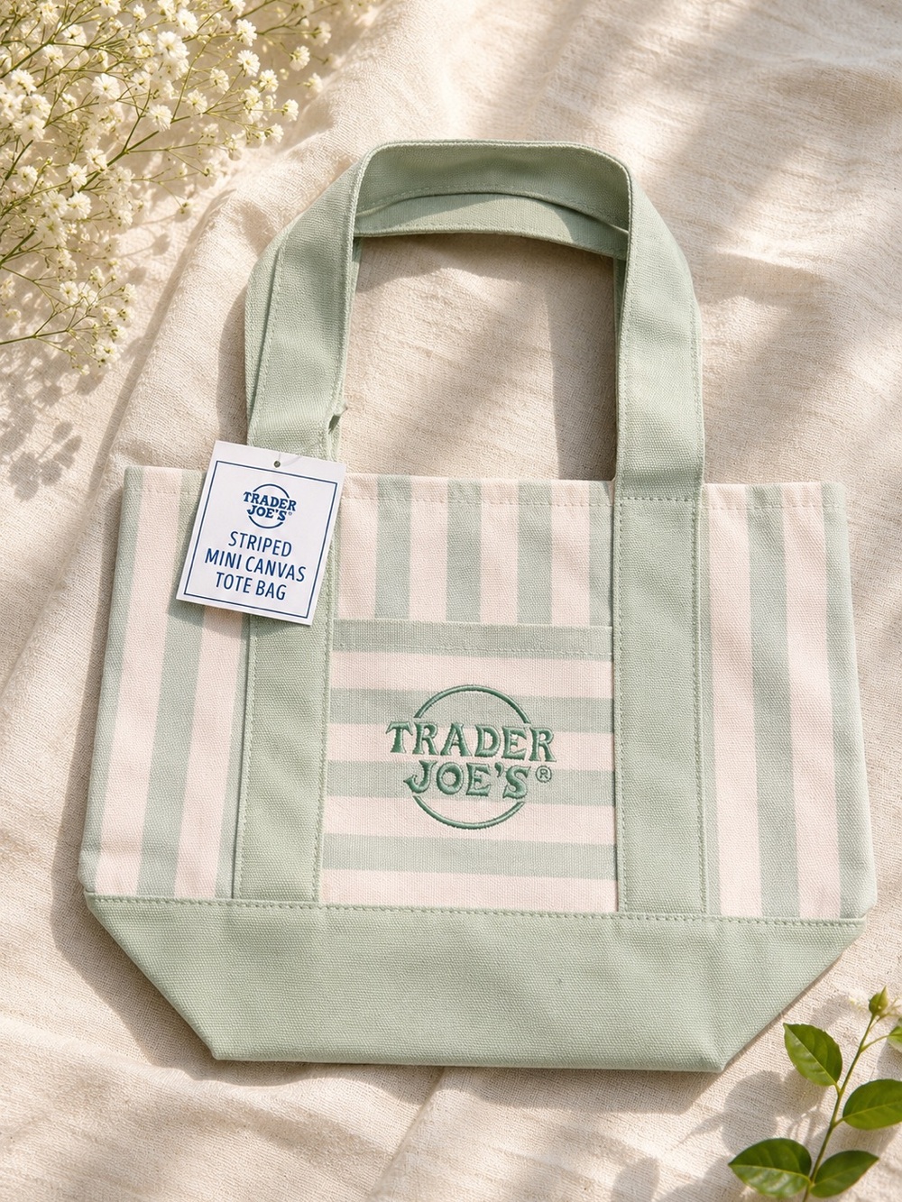 Trader Joe's Summer 2026 Green
Striped Mini Canvas Tote Bag
NWT